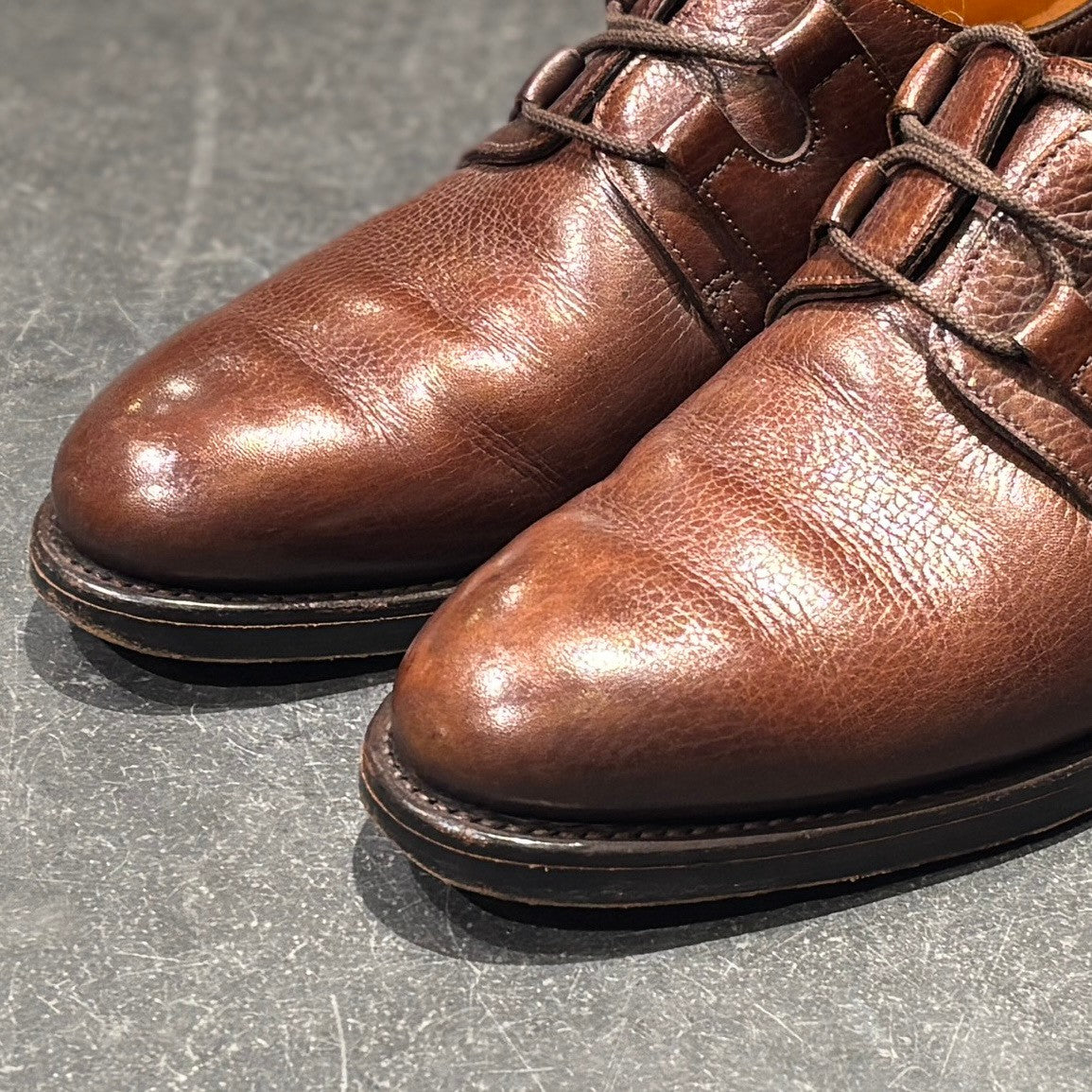 【JOHN LOBB】ジョンロブ レザーシューズ サドル バッファローレザー ブラウン サイズ UK5.5E
