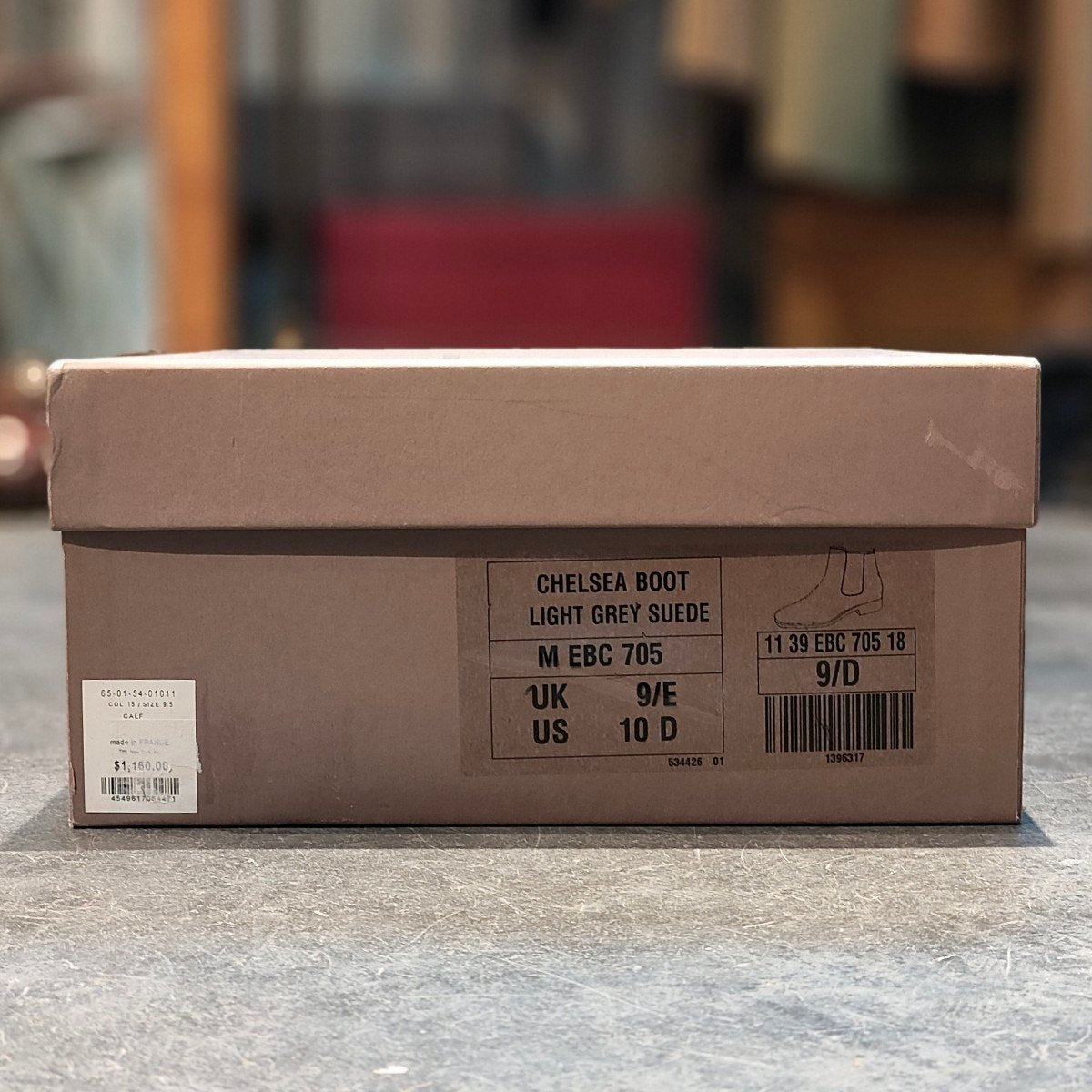 試着程度 【J.M.WESTON】ジェイエムウエストン 705 チェルシーブーツ スエード グレー サイズUK9.5D 39ラスト 参考定価¥198,000-