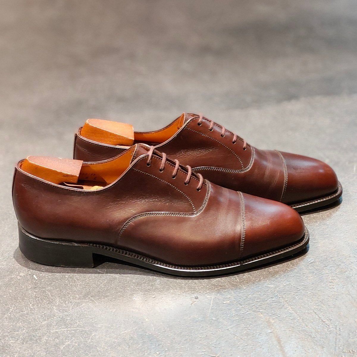 希少 極美品【J.M.WESTON】ジェイエムウエストン 300  旧旧ロゴ ストレートチップ カーフ ブラウン UK6E 11ラスト 参考定価¥165,000-