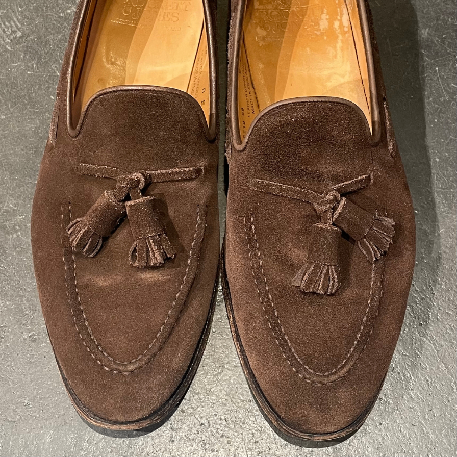 【CROCKETT&JONES】クロケット&ジョーンズ キャベンディッシ3 タッセルローファー スエード ブラウン サイズ UK8E