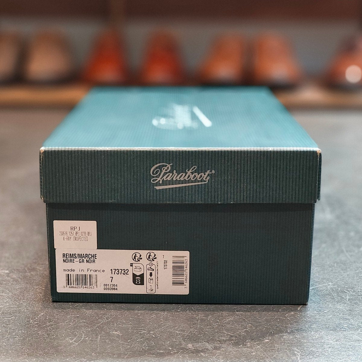 試着程度 【Paraboot】パラブーツ ランス コインローファー グレインレザー ブラック サイズ UK7F 定価¥94,600-