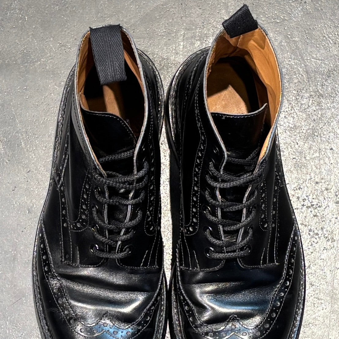 【Tricker’s】トリッカーズ ストウ S63419 カントリーブーツ カーフ ブラック サイズ UK9.5