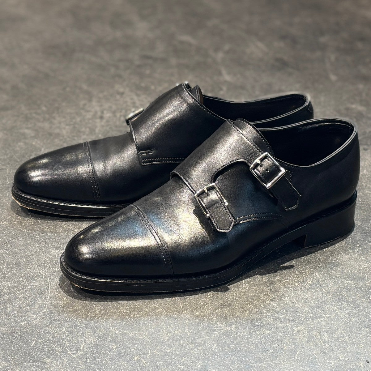 【JOHN LOBB】ジョンロブ レザーシューズ ウィリアム ダブルモンク カーフ ブラック サイズUK6D 9795ラスト 参考定価¥215,900-