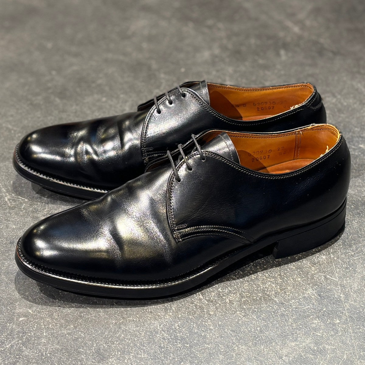 【FLORSHEIM】フローシャイム 1960年代 Vチップ フロントダービー 3アイレット カーフ ブラック サイズ US8.5D