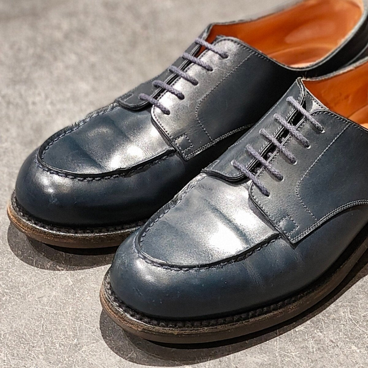 【J.M.WESTON】ジェイエムウエストン 641 ゴルフ Uチップ ブルーボックスカーフ サイズ UK6D 31ラスト 参考定価¥176,000-