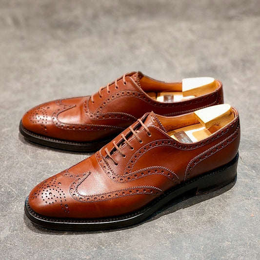 希少 極美品【J.M.WESTON】ジェイエムウエストン ISETAN別注 376 フルブローグ カーフ タンブラウン サイズ UK6C 11ラスト