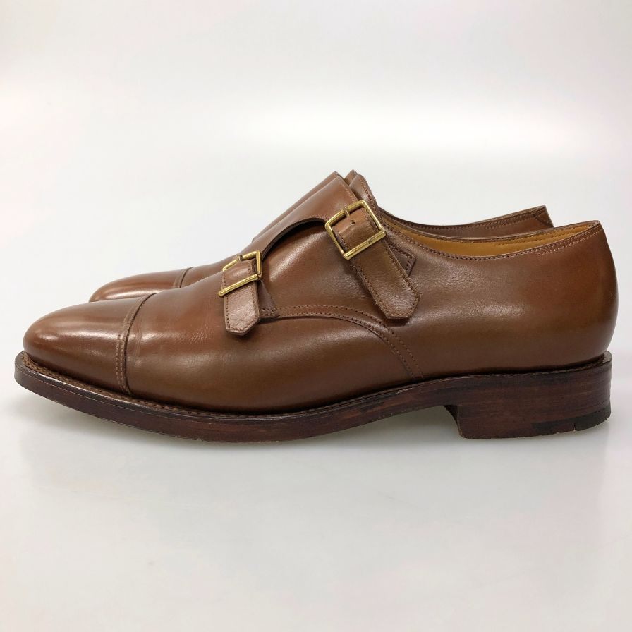 極美品【JOHNLOBB】ジョンロブ ウィリアム ダブルモンク カーフ ライトブラウン サイズ UK7.5EE 9795ラスト 参考定価¥251,900-