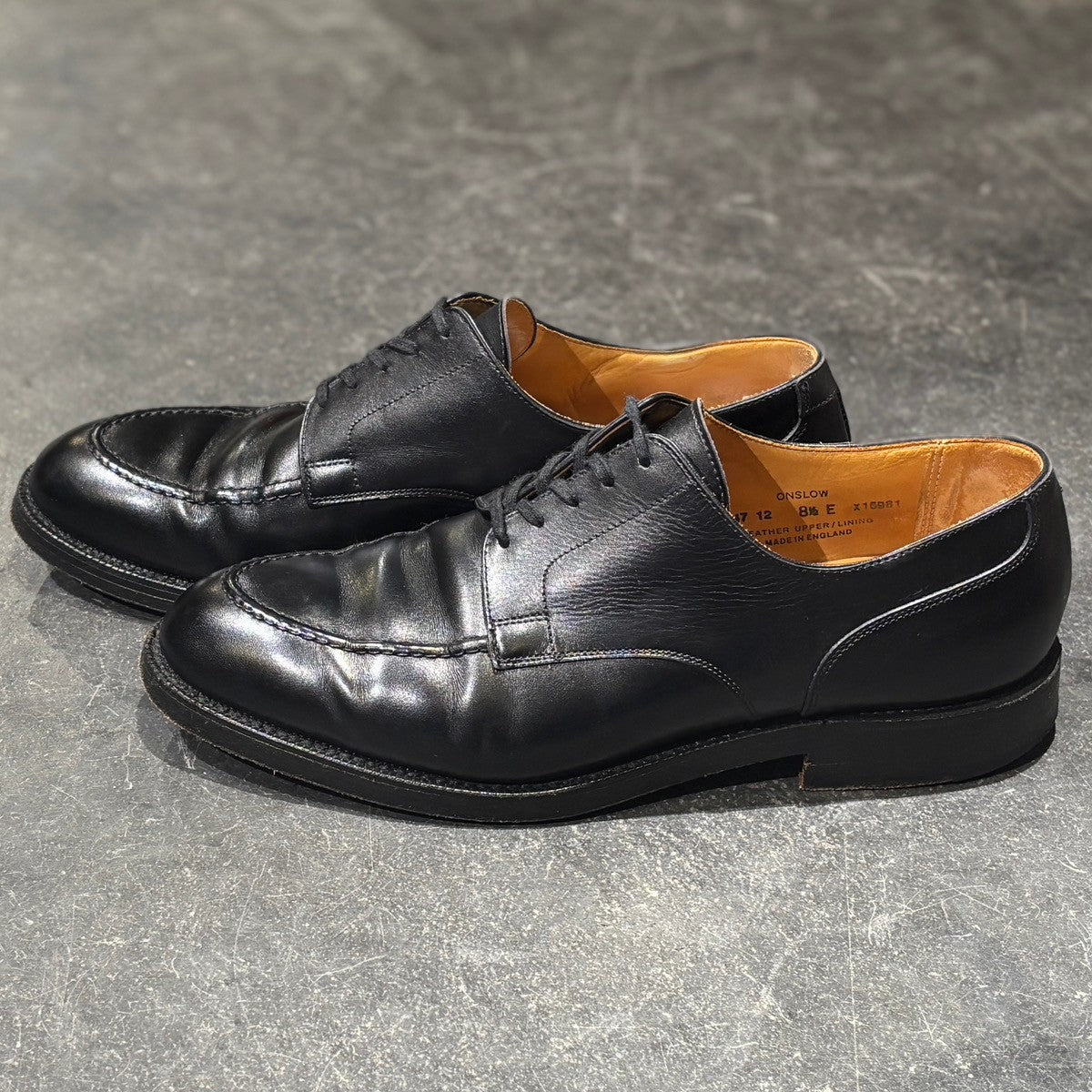 【CROCKETT&JONES】クロケット&ジョーンズ レザーシューズ オンスロー Uチップ カーフ ブラック サイズ UK8.5E