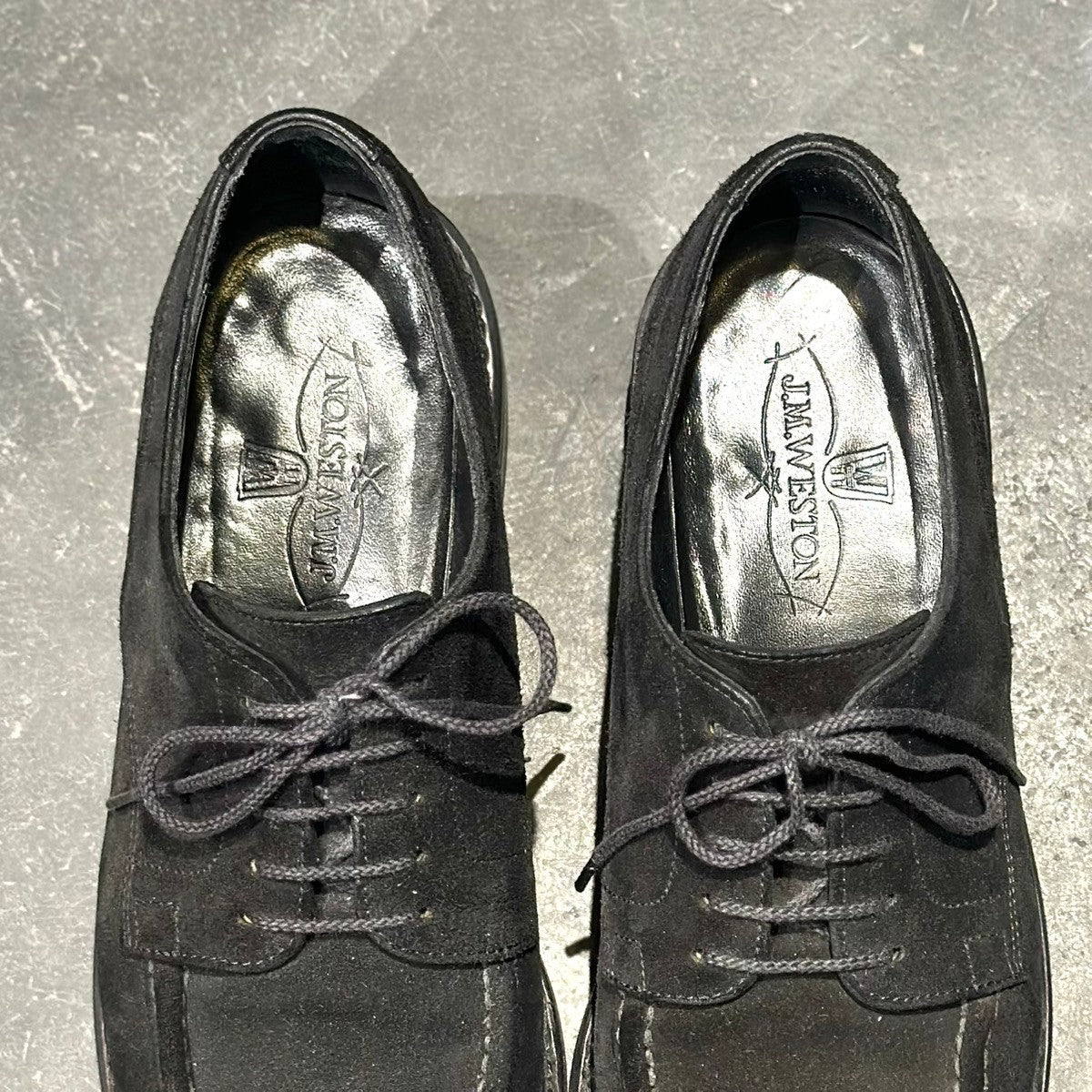 極美品【J.M.WESTON】ジェイエムウエストン C41 ユージーン ゴルフ スエード ブラック サイズ7C 1Gラスト