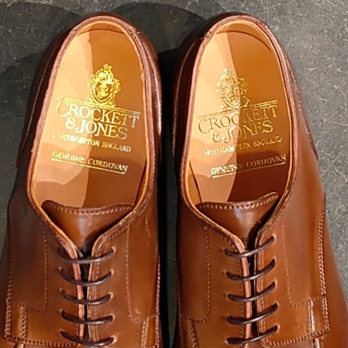 希少 新品未使用【CROCKETT&JONES】クロケット&ジョーンズ アスコット2 Uチップ コードバン ダークチェスナット サイズUK9E 375ラスト 参考定価¥242,000-
