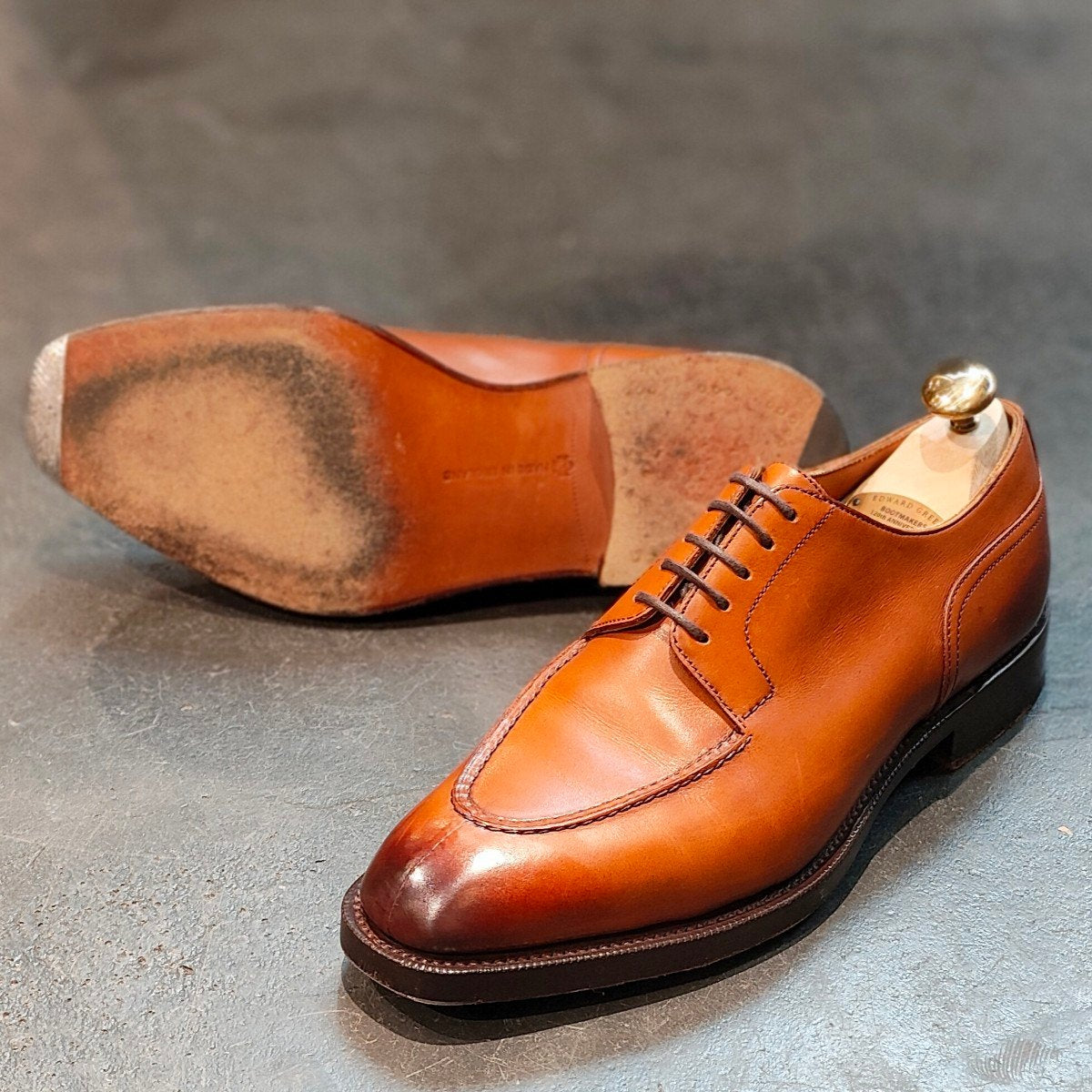 極美品 【EDWARD GREEN】エドワードグリーン ドーバー Uチップ カーフ チェスナット サイズ UK6E 606ラスト 定価¥273,900-