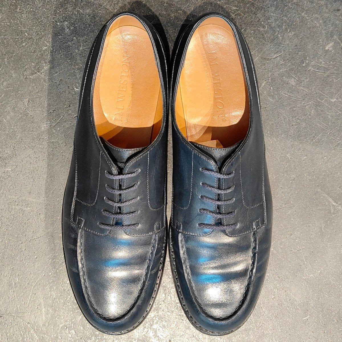 美品【J.M.WESTON】ジェイエムウエストン 641 ゴルフ Uチップ ボックスカーフ ブルー サイズ UK7C 31ラスト 定価¥168,300-