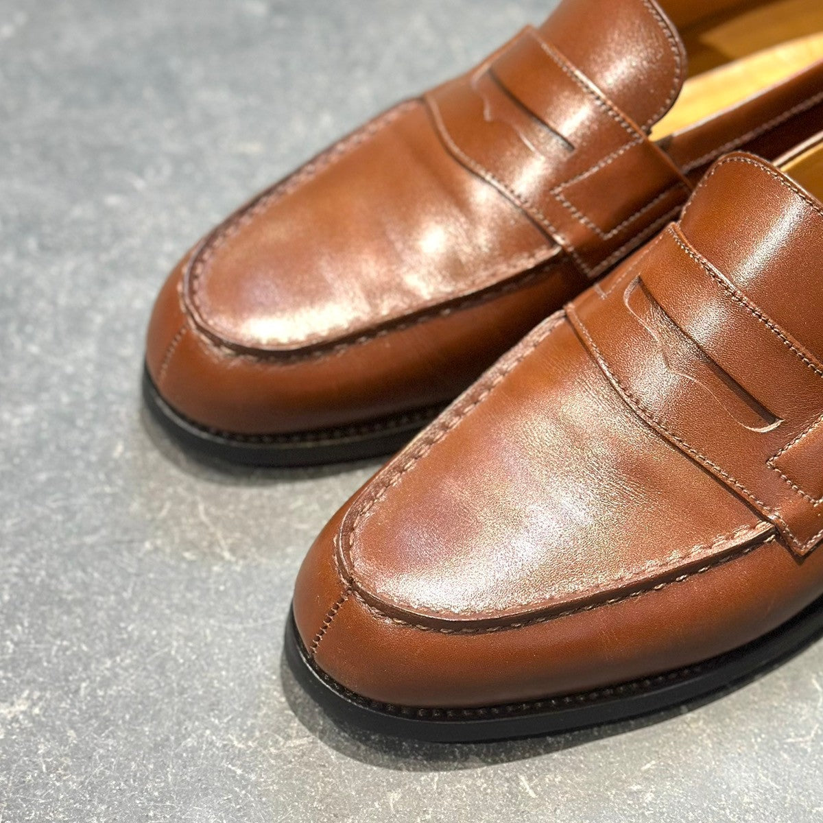 極美品【J.M.WESTON】ジェイエムウエストン 180 シグニチャーローファー カーフ タンブラウン メンズUK7.5B 41ラスト