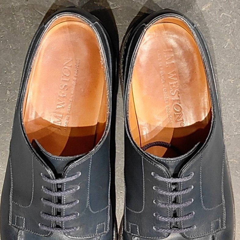 【J.M.WESTON】ジェイエムウエストン 641 ゴルフ Uチップ ブルーボックスカーフ サイズ UK6D 31ラスト 参考定価¥176,000-