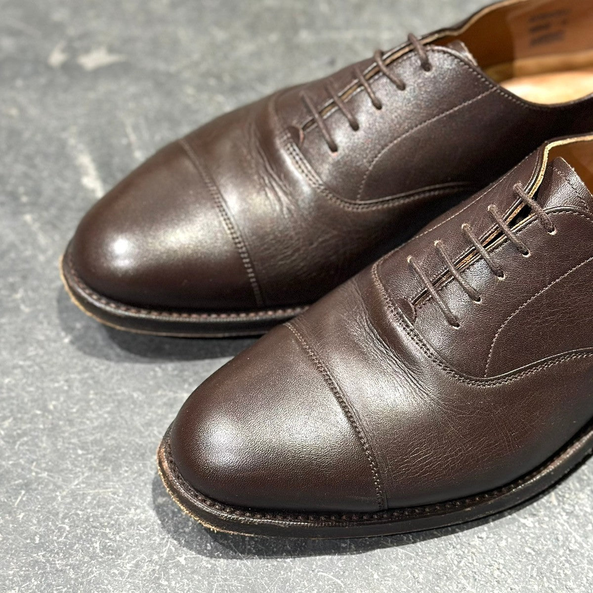美品【Lloyd Footwear】ロイドフットウェア K45310 カーフ ストレートチップ ダークブラウン サイズUK6