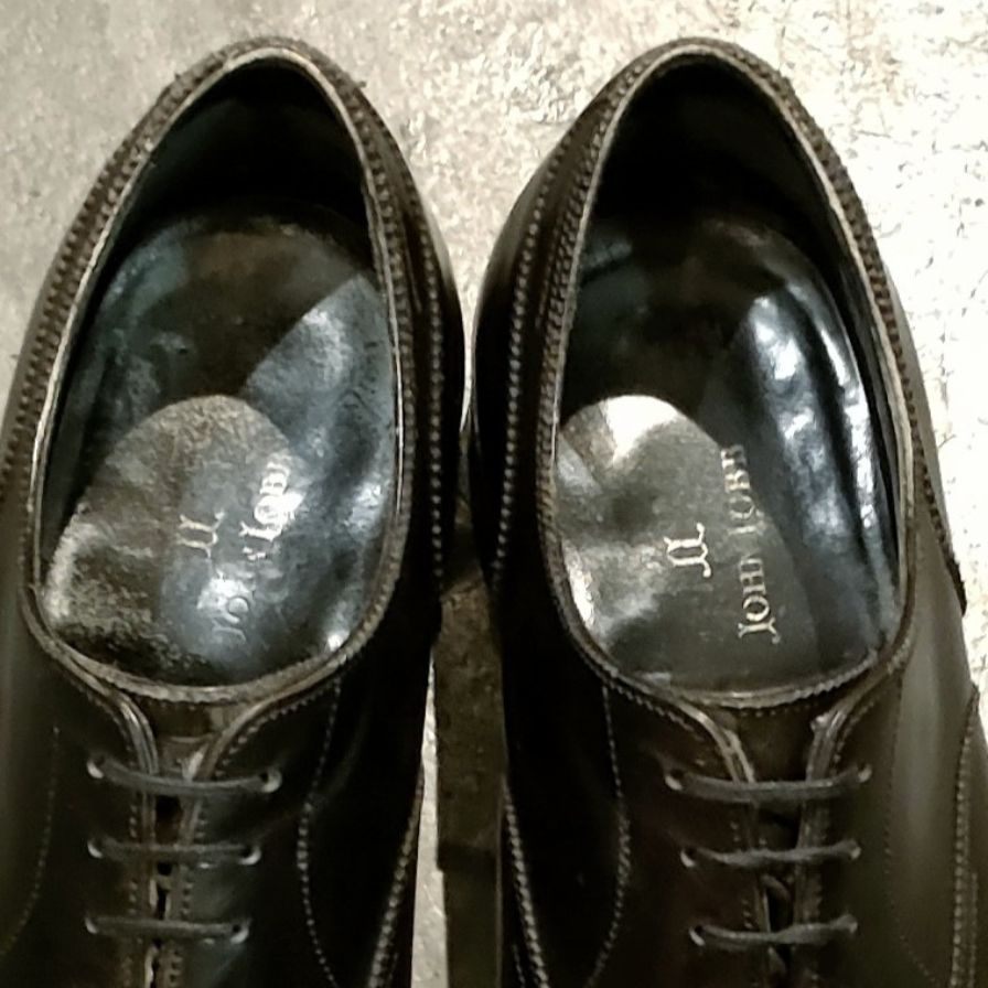 ダメージ品【JOHN LOBB】ジョンロブ ウィドナー カーフ ブラック サイズ UK6.5E 8695ラスト ※クラックあり