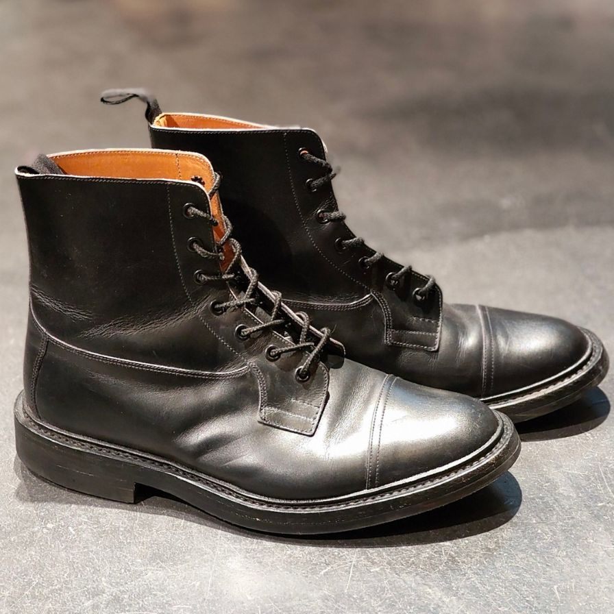 【Tricker’s】トリッカーズ ブーツ イミテーションキャップトゥ カーフ サイズ UK9
