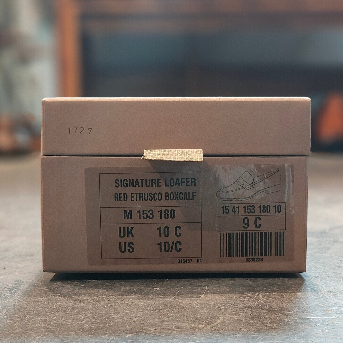 希少 新品未使用【J.M.WESTON】ジェイエムウエストン 180 シグニチャーローファー ボックスカーフ レッドエトラスコ サイズ UK9C 41ラスト 定価¥156,200-