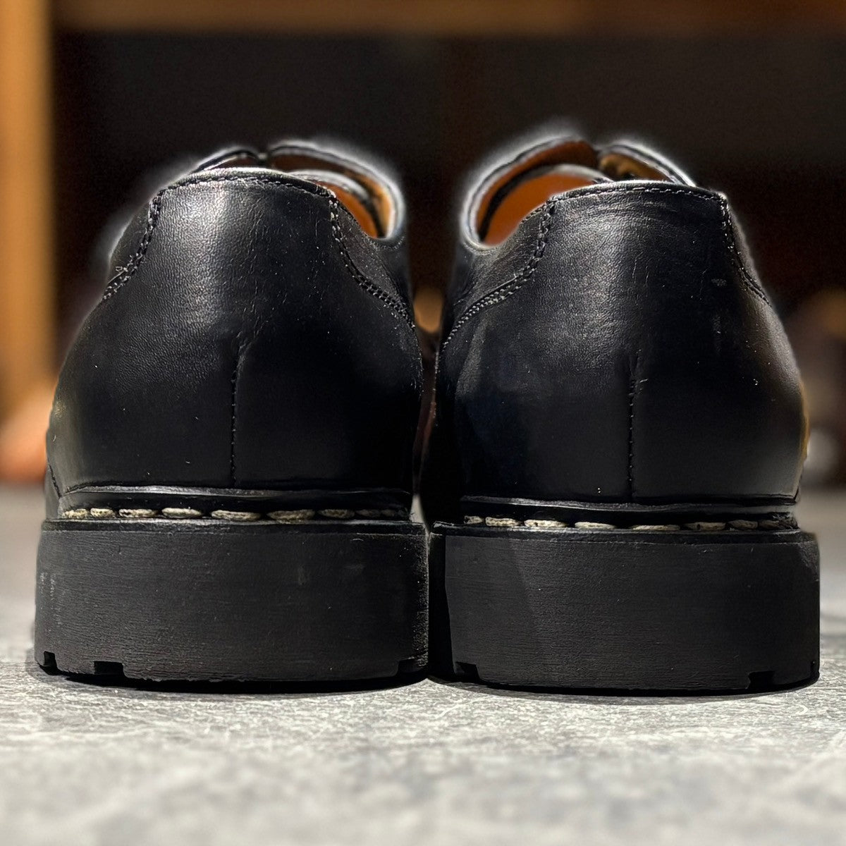 【Paraboot】パラブーツ レザーシューズ シャンボード Uチップ リスレザー ブラック サイズUK9.5 参考定価¥99,000-