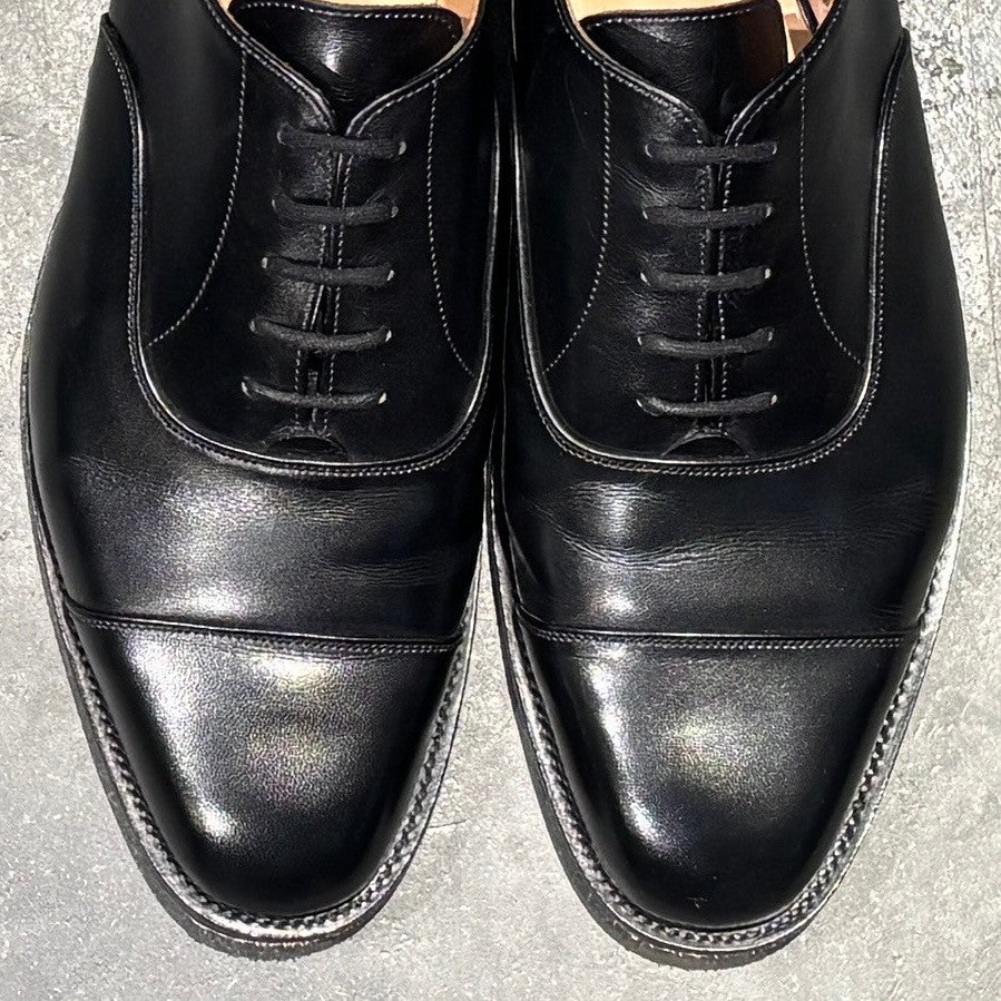 【Tricker's】トリッカーズ レザーシューズ リージェント ストレートチップ カーフ ブラック サイズUK8.5