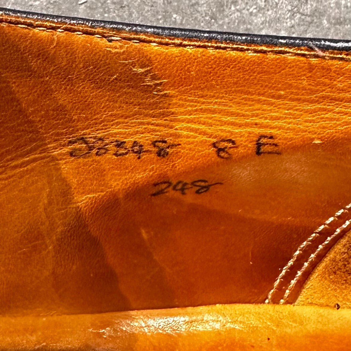 希少【Poulsen Skone】ポールセーンスコーン ダブルモンク クロケット&ジョーンズ製 70年代想定 カーフ ネイビー サイズUK8E