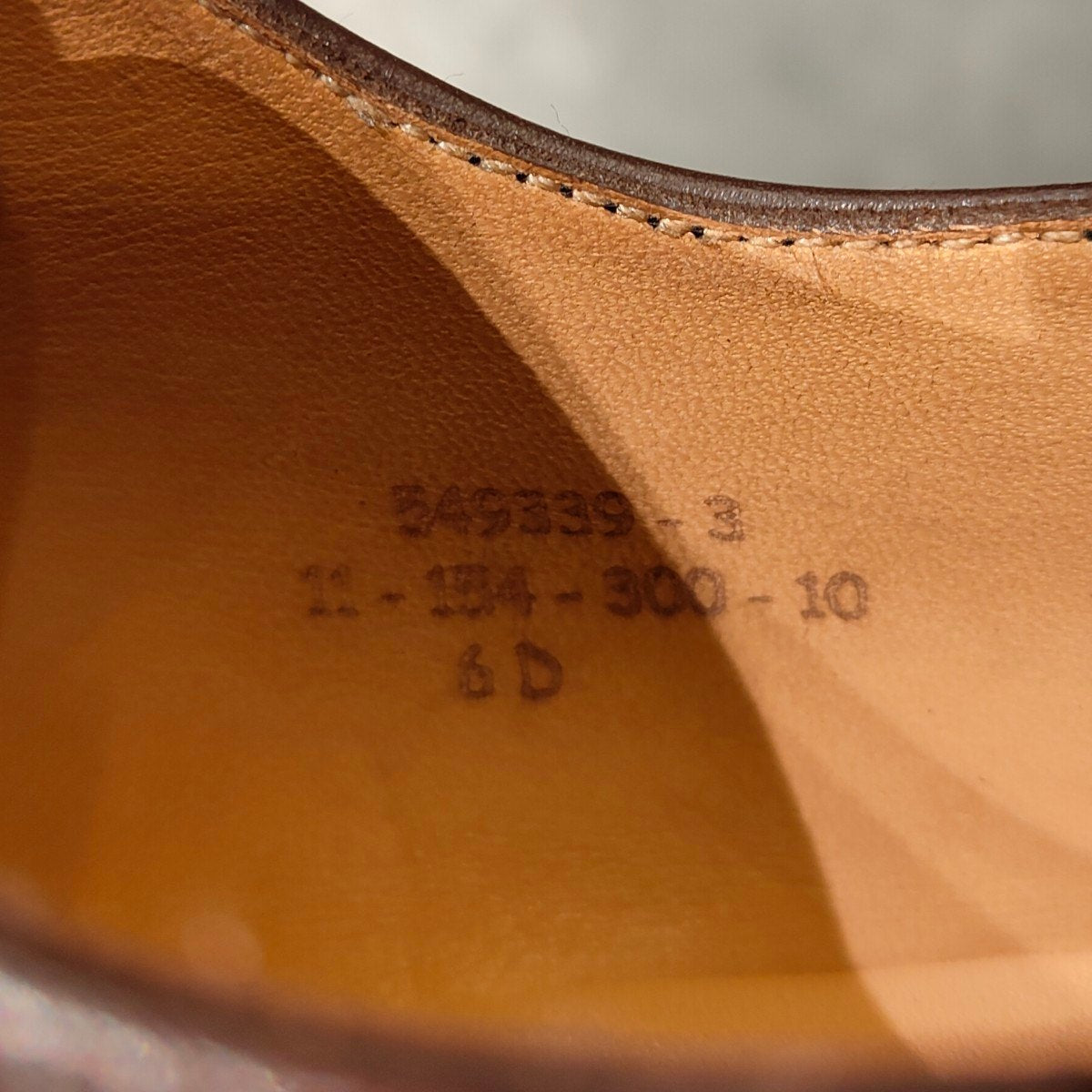 美品【J.M.WESTON】ジェイエムウエストン 300 旧ロゴ ストレートチップ カーフ チョコレート UK6D 11ラスト 参考定価¥165,000-