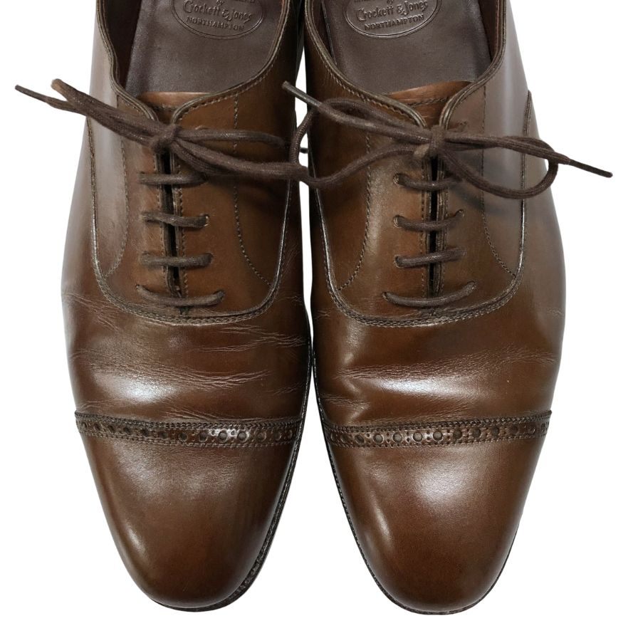 【CROCKETT&JONES】クロケット&ジョーンズ ビジネスシューズ カーフ ブラウン サイズ UK6E ラスト