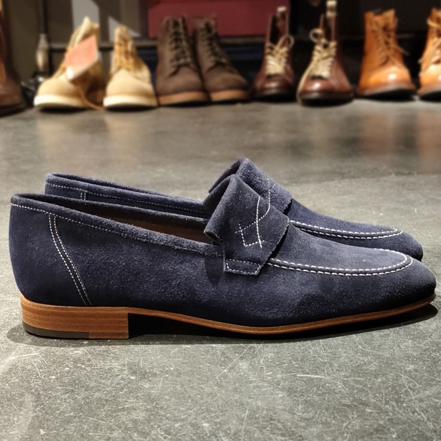 【JOHN LOBB】ジョンロブ YARDLEY スエードシューズ カーフ ネイビー サイズ UK7 ラスト8695