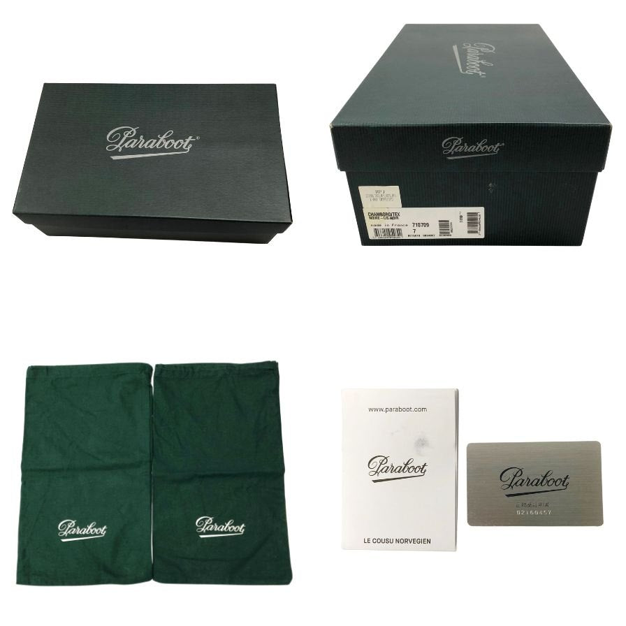 美品【Paraboot】パラブーツ シャンボード Uチップ リスレザー ブラック サイズUK7 参考定価¥96,800-