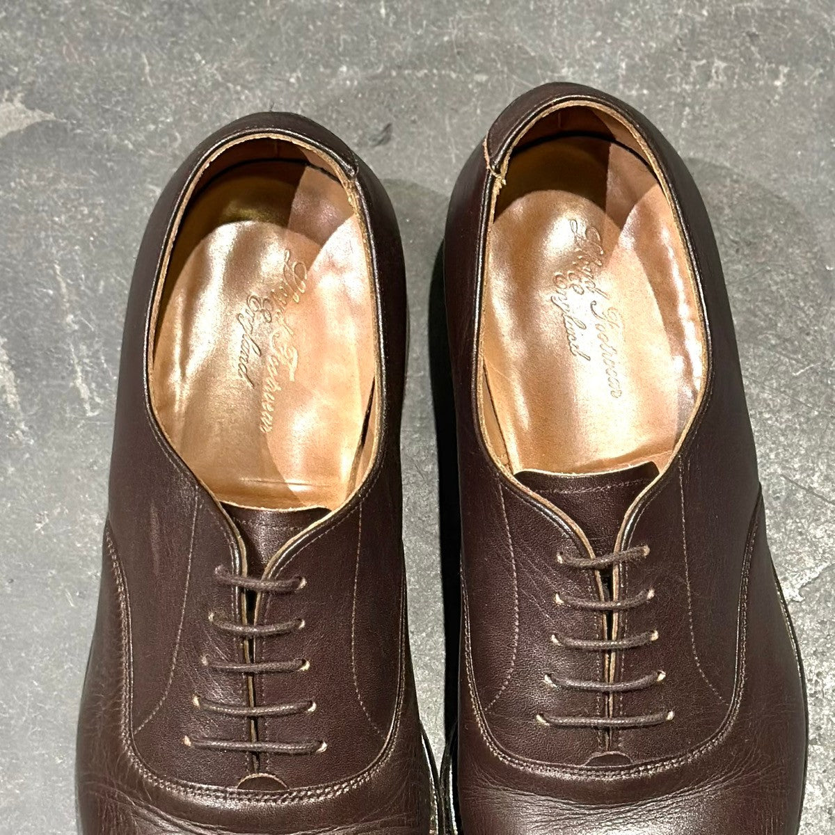 美品【Lloyd Footwear】ロイドフットウェア K45310 カーフ ストレートチップ ダークブラウン サイズUK6