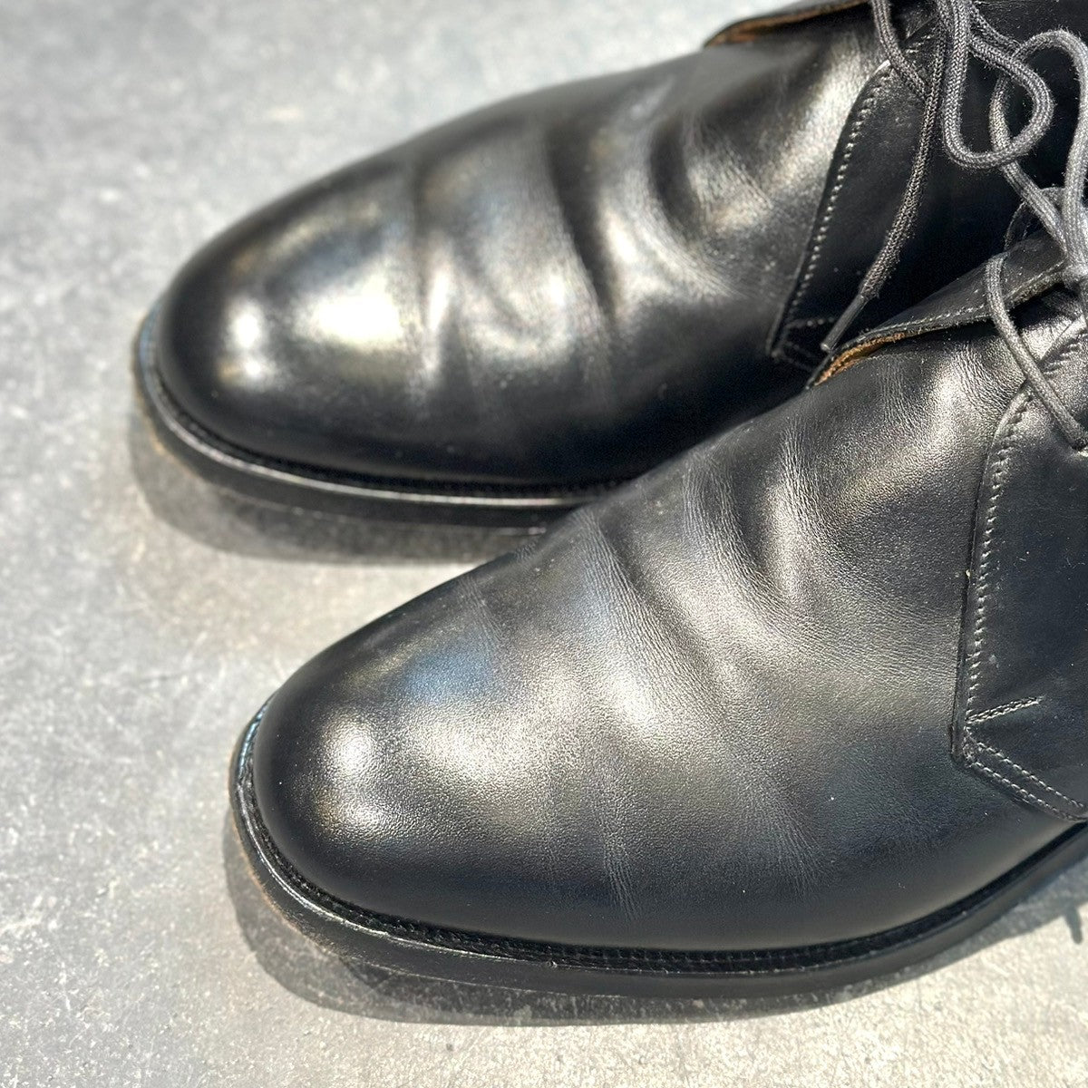 極美品【CROCKETT&JONES】クロケット&ジョーンズ チャートシー チャッカブーツ カーフ ブラック サイズUK7E 224ラスト