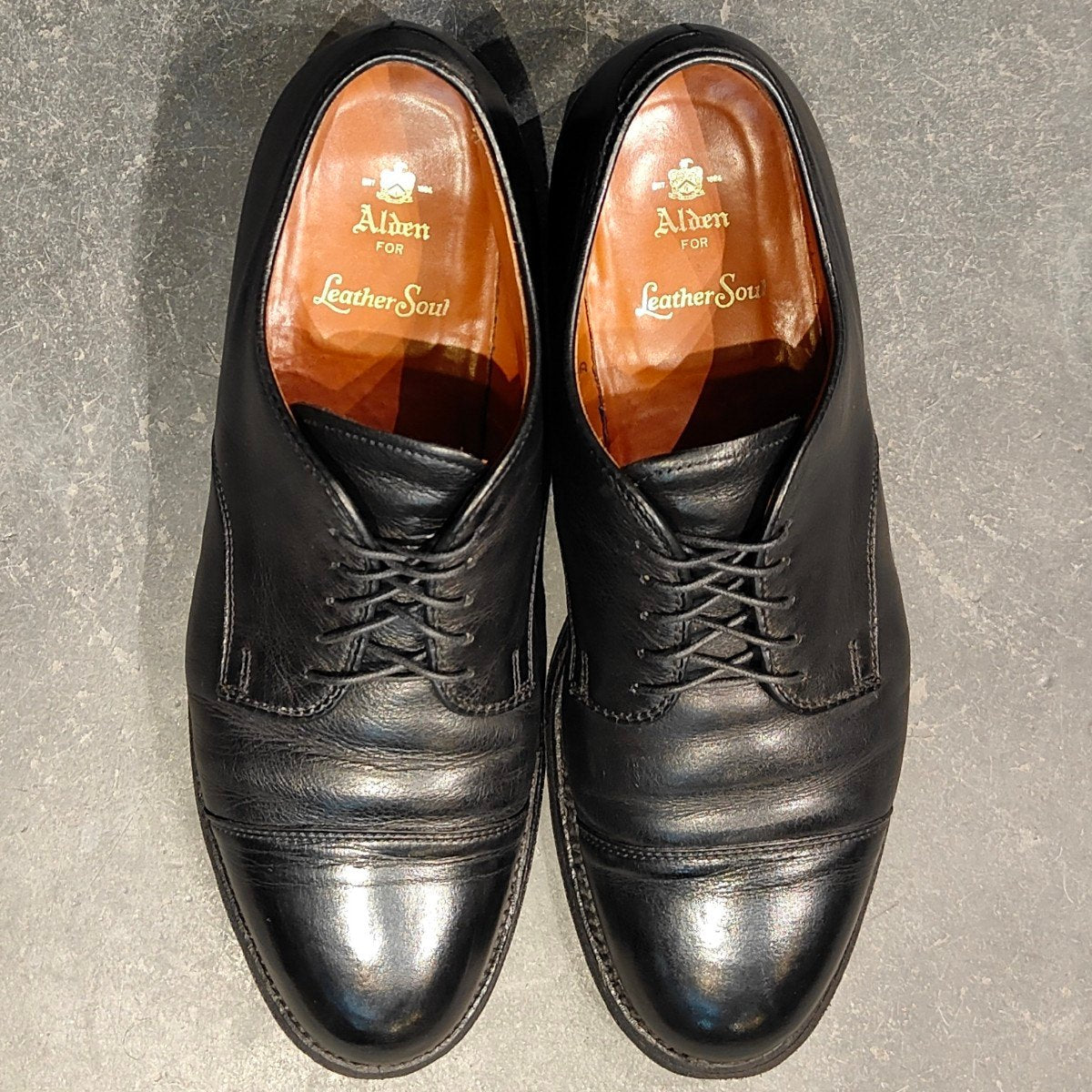 【ALDEN】オールデン レザーソウル別注 9571F ブルーチャー キャップトウ カーフ ブラック サイズUS8.5D カプリラスト