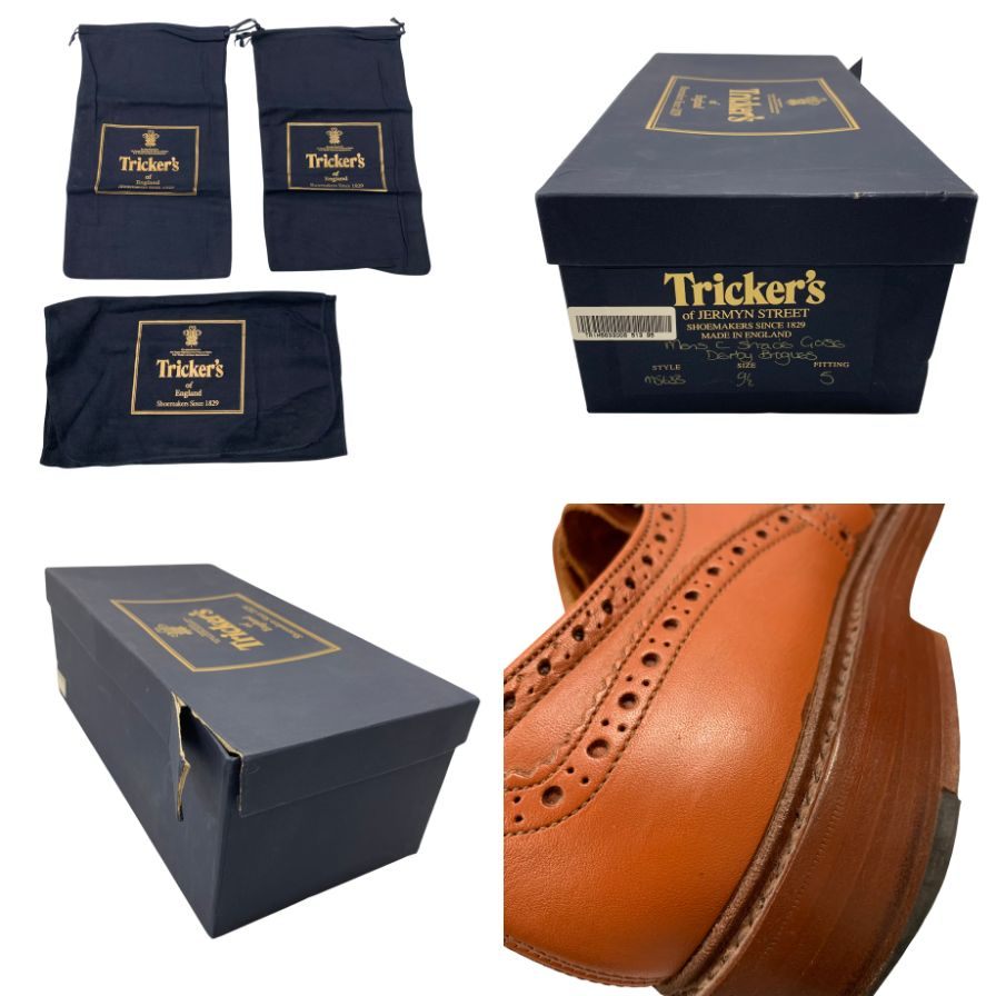 【Tricker’s】トリッカーズ M5633 ビジネスシューズ ウイングチップ ブラウン(茶系) サイズ 9.5 ラスト
