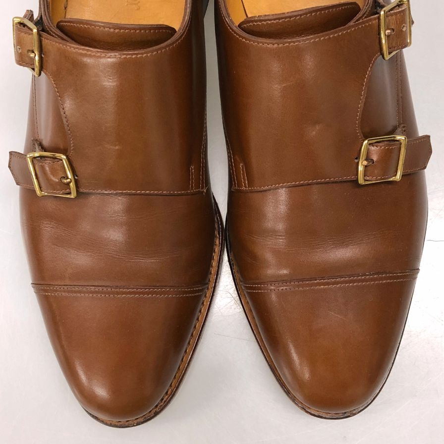 極美品【JOHNLOBB】ジョンロブ ウィリアム ダブルモンク カーフ ライトブラウン サイズ UK7.5EE 9795ラスト 参考定価¥251,900-