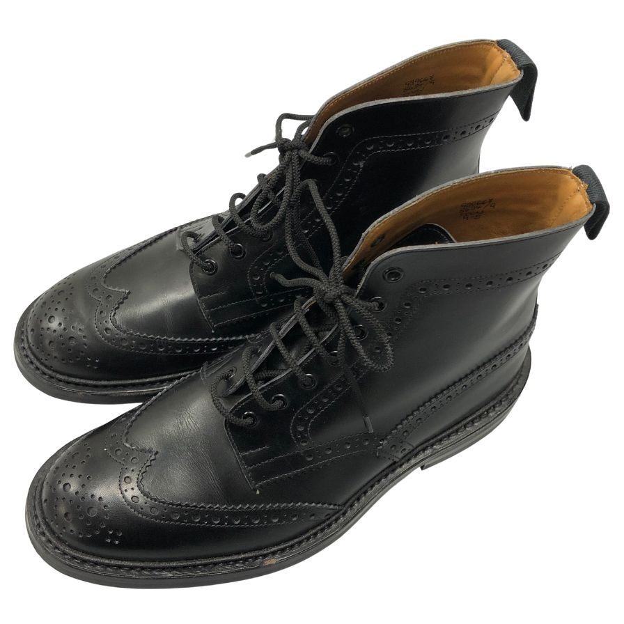 美品【Tricker´s】トリッカーズ 5634 ストウ カントリーブーツ レザー ブラック サイズ UK9