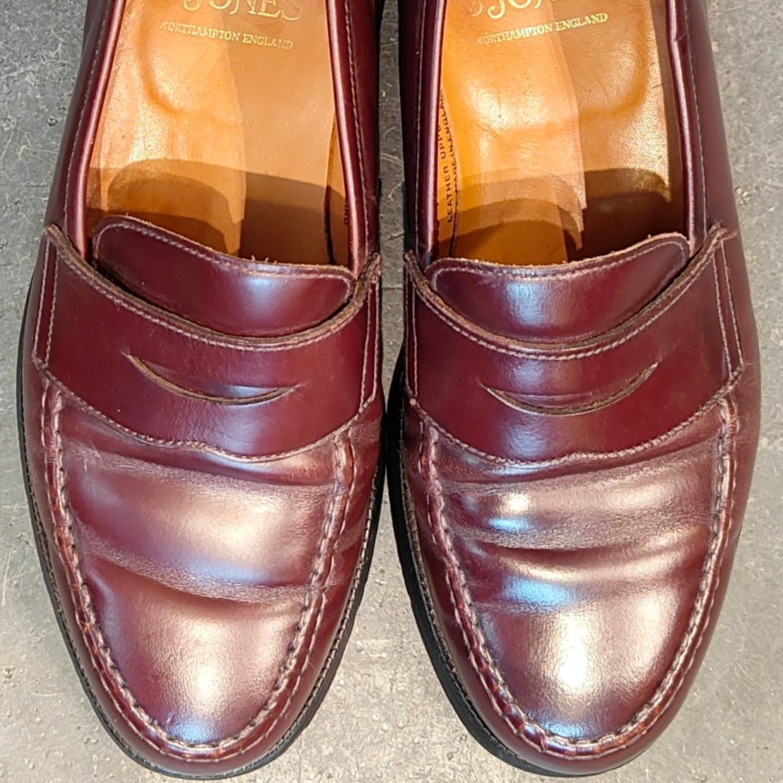 【Crockett&Jones】クロケット&ジョーンズ ボストン ローファー カーフ バーガンディ サイズUK6E 314ラスト