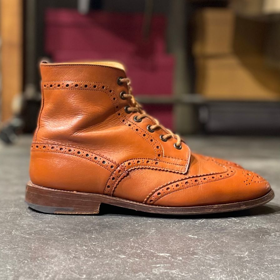 【Tricker's】トリッカーズ カントリーブーツ モールトン M2508 カーフ ブラウン系 サイズ UK7.5