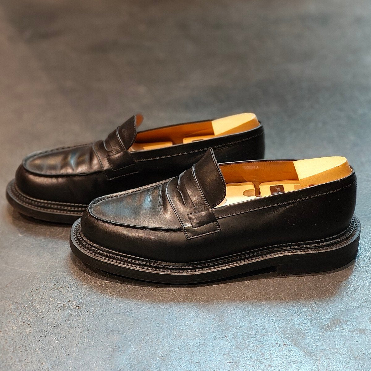 【J.M.WESTON】ジェイエムウエストン 385 トリプルソール ローファー ボックスカーフ ブラック サイズ UK6.5C 41ラスト 定価¥181,500-