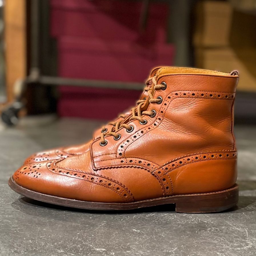 【Tricker's】トリッカーズ カントリーブーツ モールトン M2508 カーフ ブラウン系 サイズ UK7.5