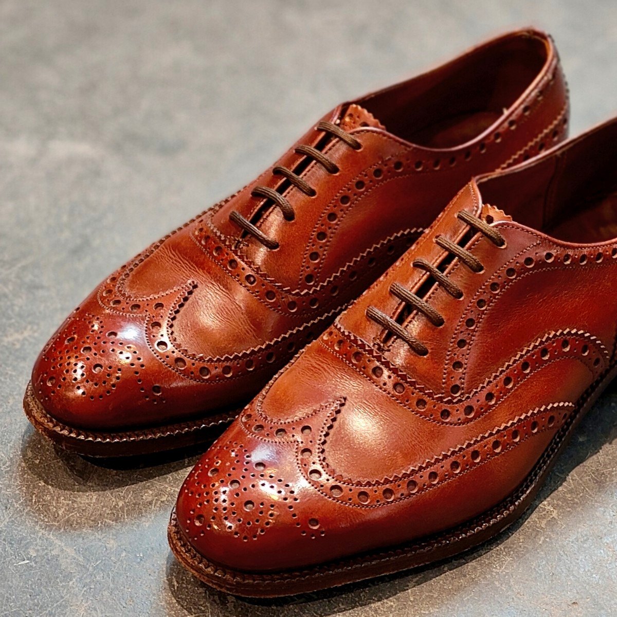 希少 美品 【Church's】チャーチ チェットウインド 3都市 ウイングチップ カーフ ブラウン サイズ UK60F 73ラスト 参考定価定価¥181,500-