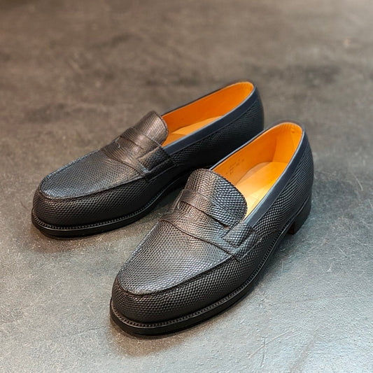 新品未使用 【J.M.WESTON 】ジェイエムウエストン180 ローファー リザード ネイビー サイズ 8C 41ラスト 定価¥341,000