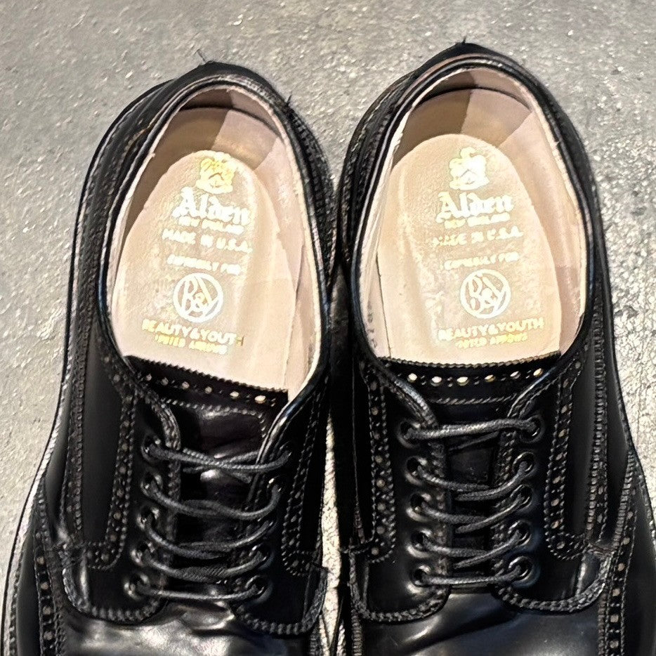 使用数回【ALDEN 】オールデン 31851 ユナイテッドアローズ別注 コードバン ウィングチップ ブラック バリーラスト サイズUS6.5D