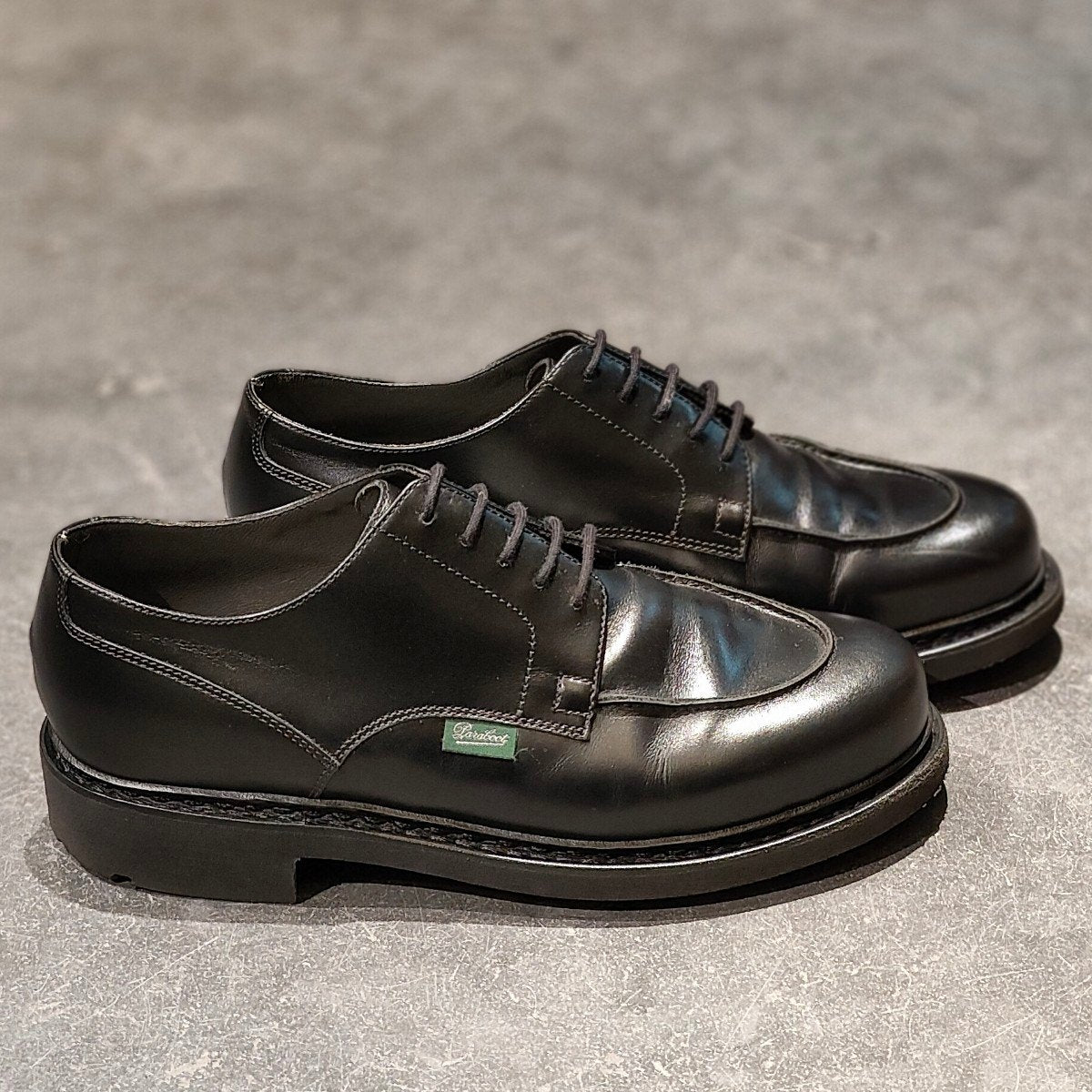 希少 極美品【Paraboot】パラブーツ エディフィス別注 シャンボード Uチップ カーフ ブラック サイズ UK6.5 参考定価¥96,800-
