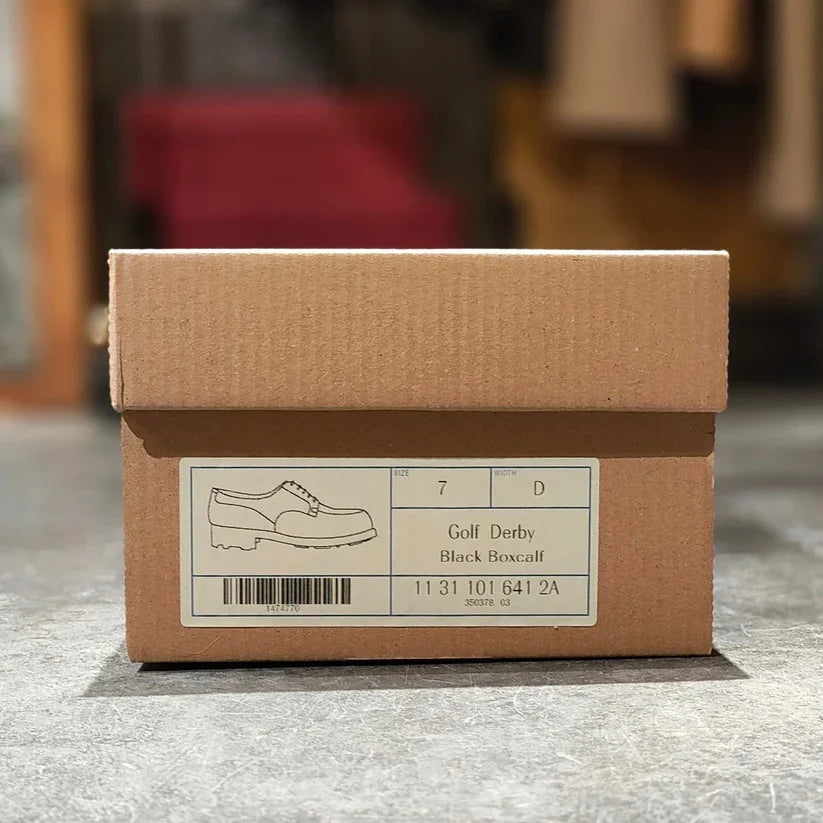 試着程度 【J.M.WESTON】ジェイエムウエストン 641 ゴルフ Uチップ ボックスカーフ ブラック サイズ UK7D 31ラスト 参考定価¥168,300-