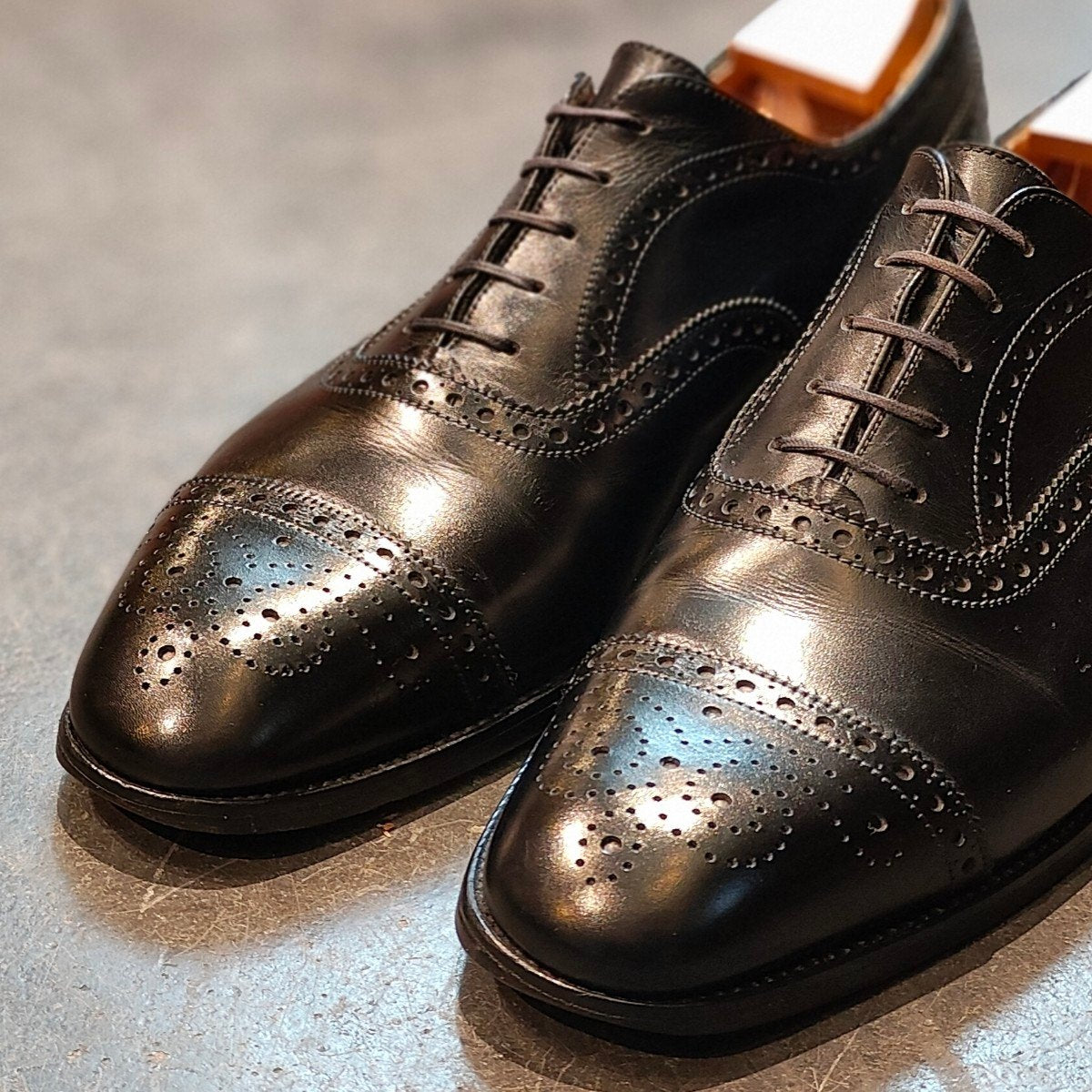 希少 美品【J.M.WESTON】ジェイエムウエストン 310 セミブローグ カーフ ブラック サイズUK8D 11ラスト