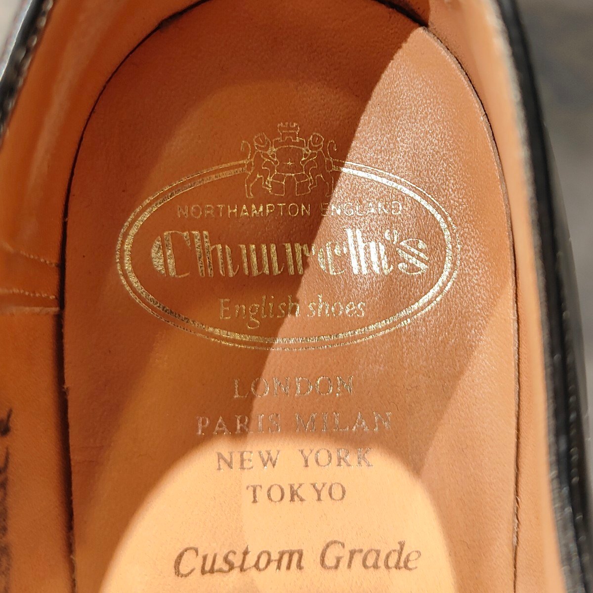 美品【Church’s】チャーチ コンサル ストレートチップ ポリッシュドバインダーカーフ ブラック サイズ 6.5F 173ラスト 定価¥176,000-