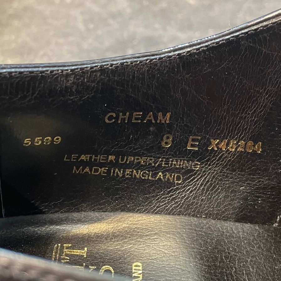 【CROCKETT&JONES】クロケット&ジョーンズ チャーム プレーントゥ パテントレザー ブラック サイズ UK8E 341ラスト