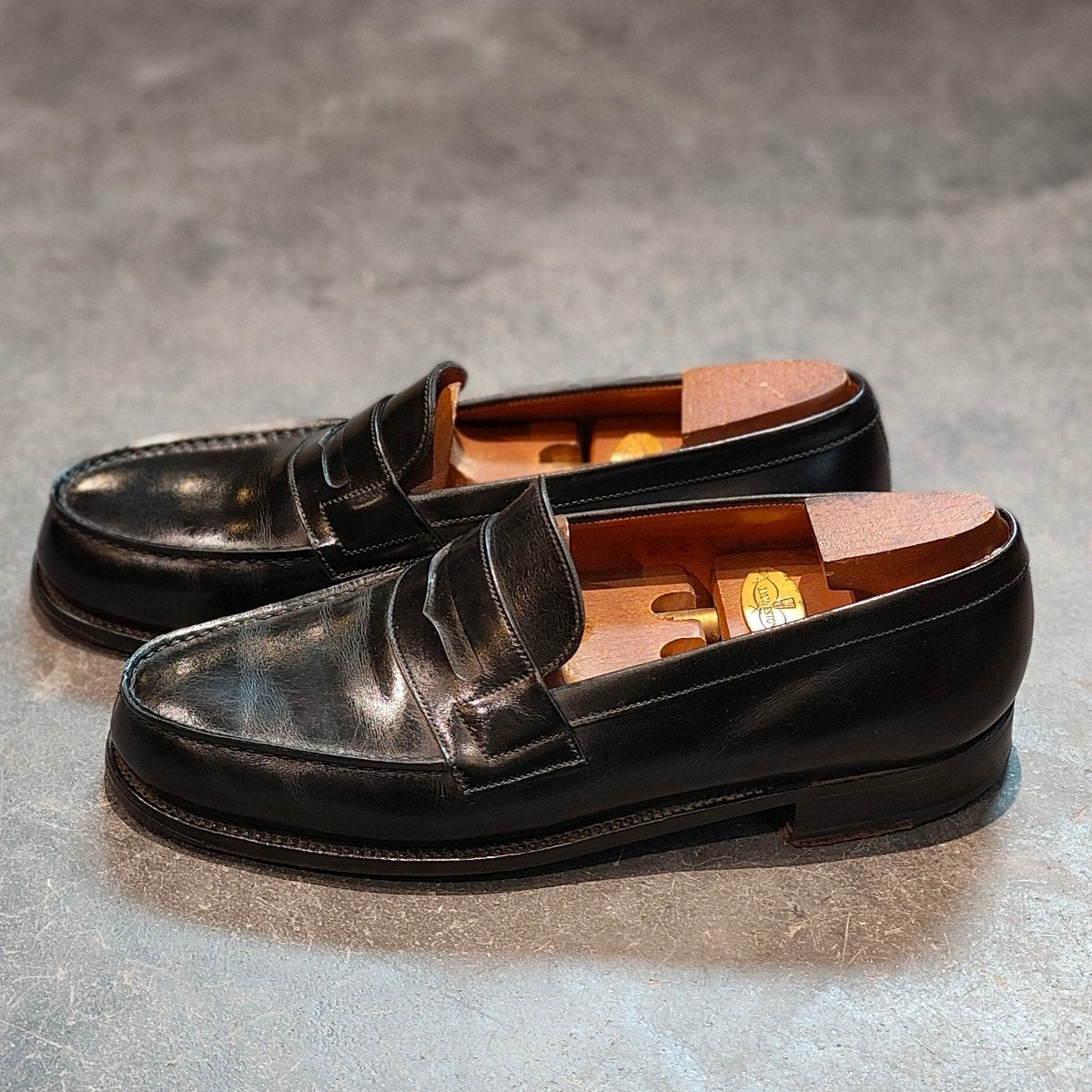 美品 【J.M.WESTON】ジェイエムウエストン 180 シグニチャーローファー 旧旧ロゴ ボックスカーフ ブラック サイズ UK6C 41ラスト 参考定価¥156,200-