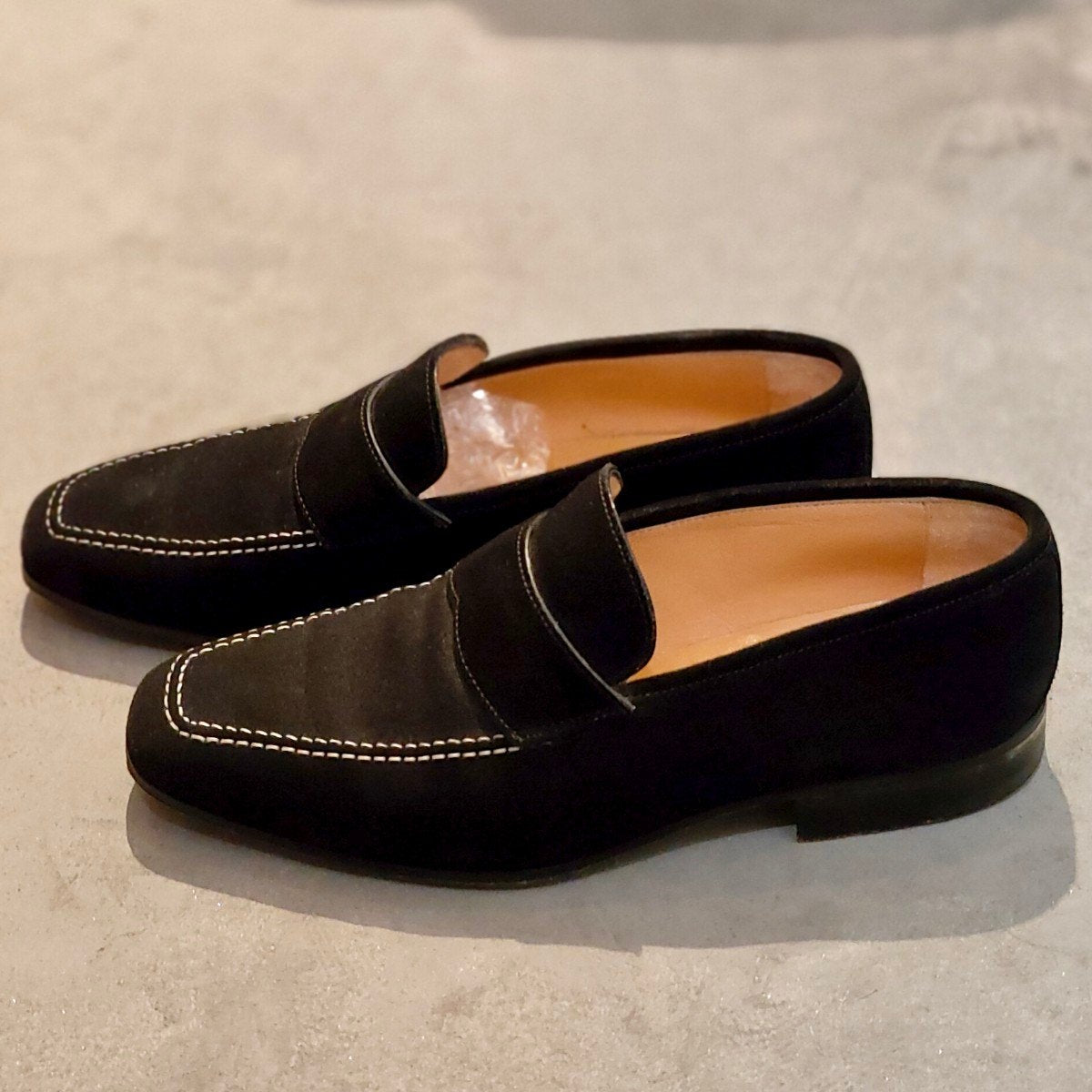 美品【AUBERCY】オーベルシー ローファー スエード ブラック サイズUK6.5
