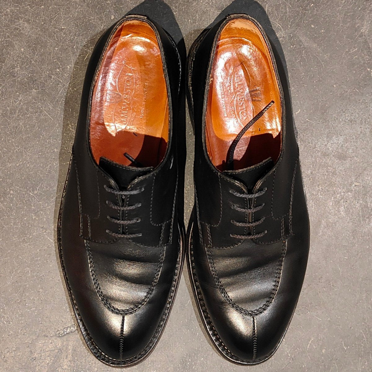 希少 【J.M.WESTON】ジェイエムウエストン 696 スプリットトゥダービー Uチップ ロシアンカーフ ブラック サイズ UK8D 23ラスト